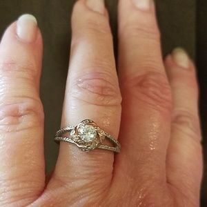 Sterling Gold Cubic Zirconia Ring